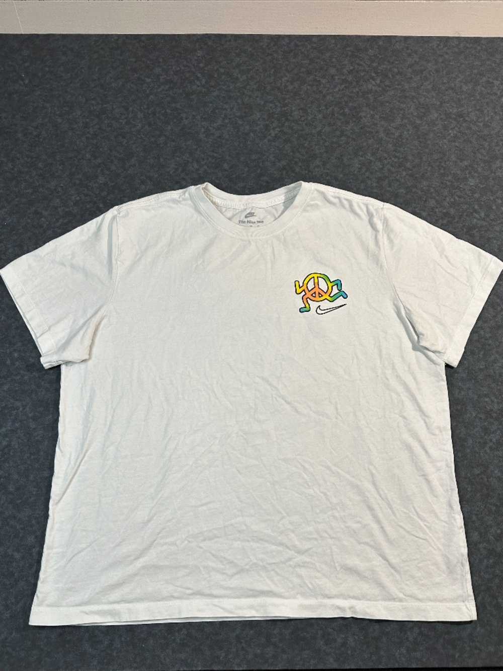 The Nike Tee Peace Love Swoosh White Graphic T Shirt Size XL